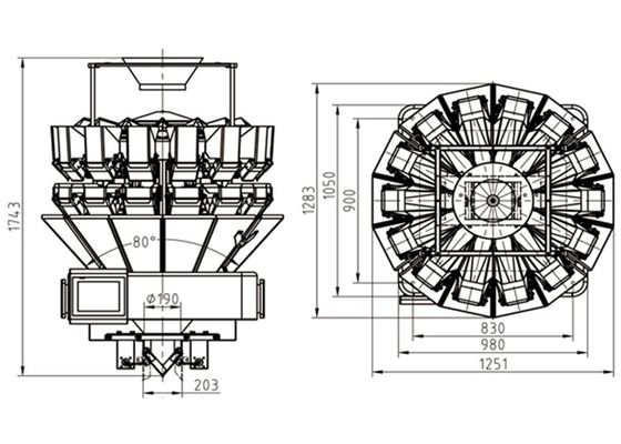 スナック8A 1220mm 10ヘッドMultiheadの計重機